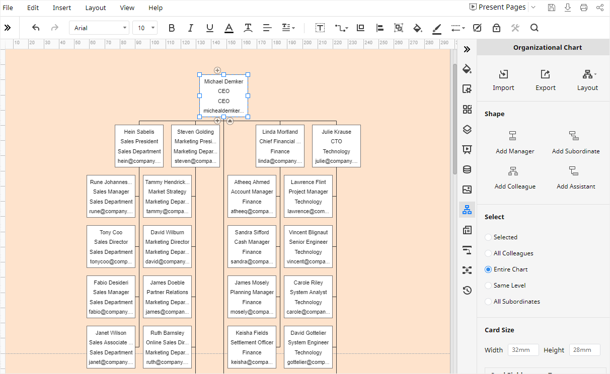 create a org chart for osx